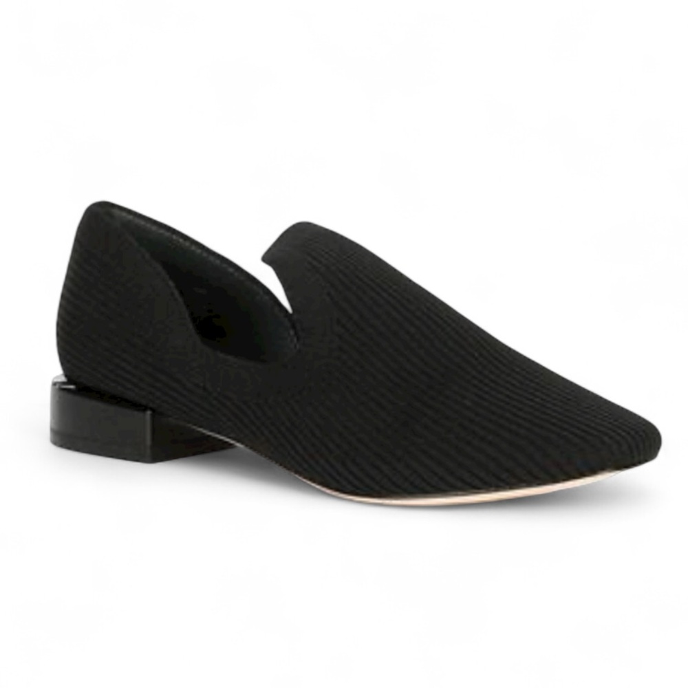 DELTAN Catalina black night D’Orsay knit leather sole slip on shoes size 9